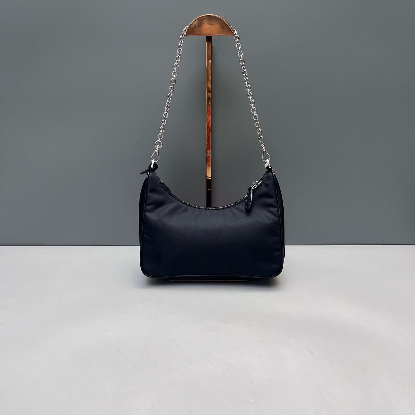 Prada - Re-Edition 2000 Hobo Bag - Recycled nylon (Re-Nylon) with Saffiano leather trim - Black with Silver-Tone Hardware - (mini)