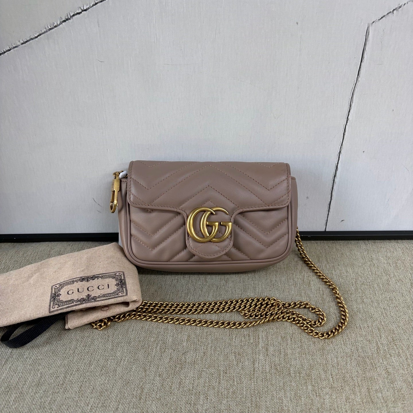 Gucci - Mini Marmont - Leather - Beige - (mini)