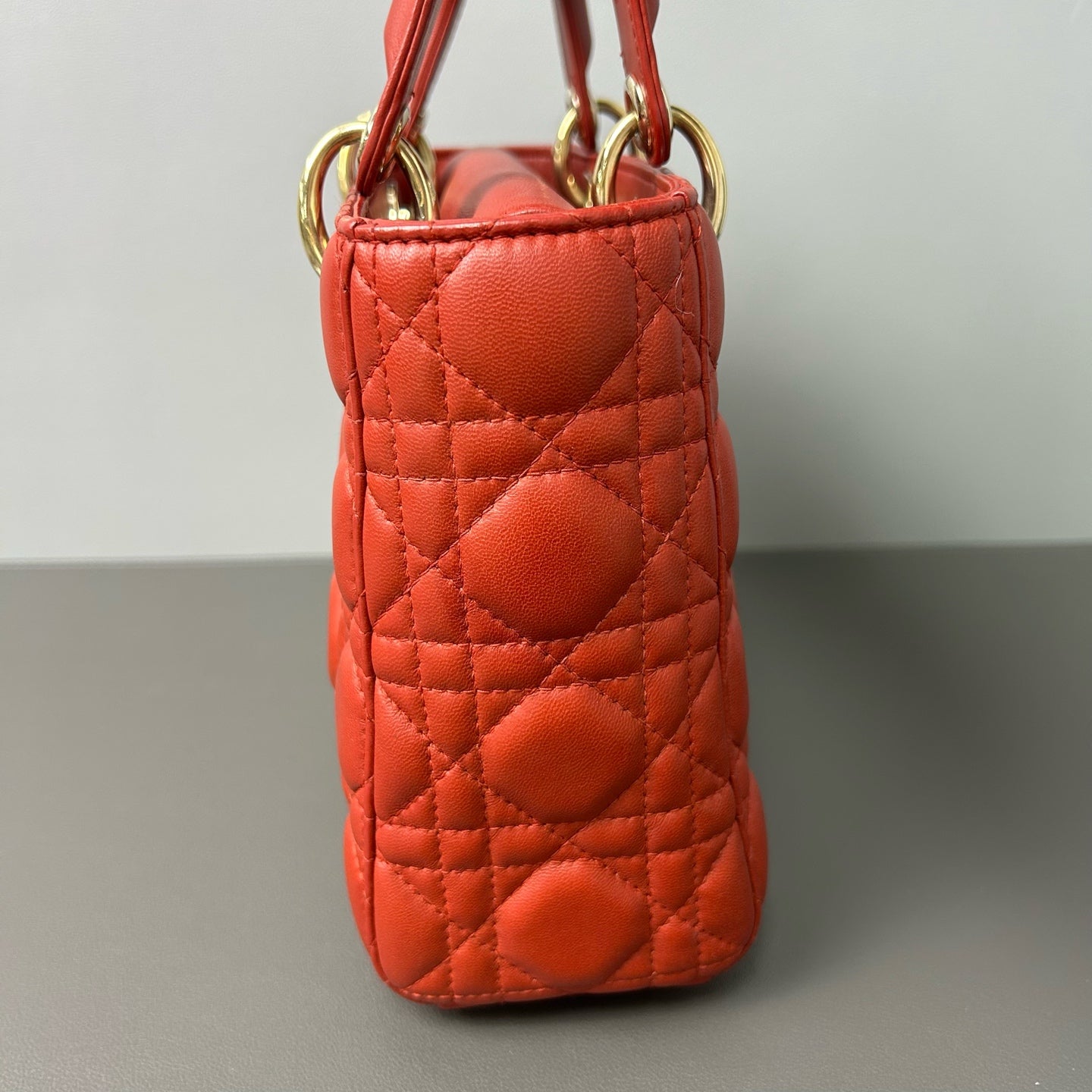 Dior - Lady Dior - Lambskin leather - Red - (small)