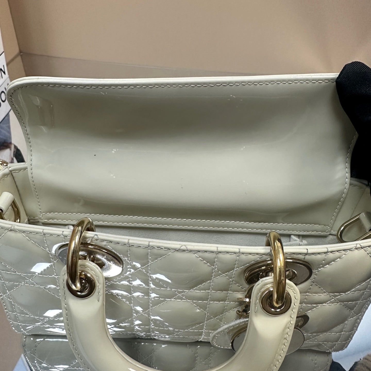 Dior - Lady D-Joy - Patent leather - White - (Small)