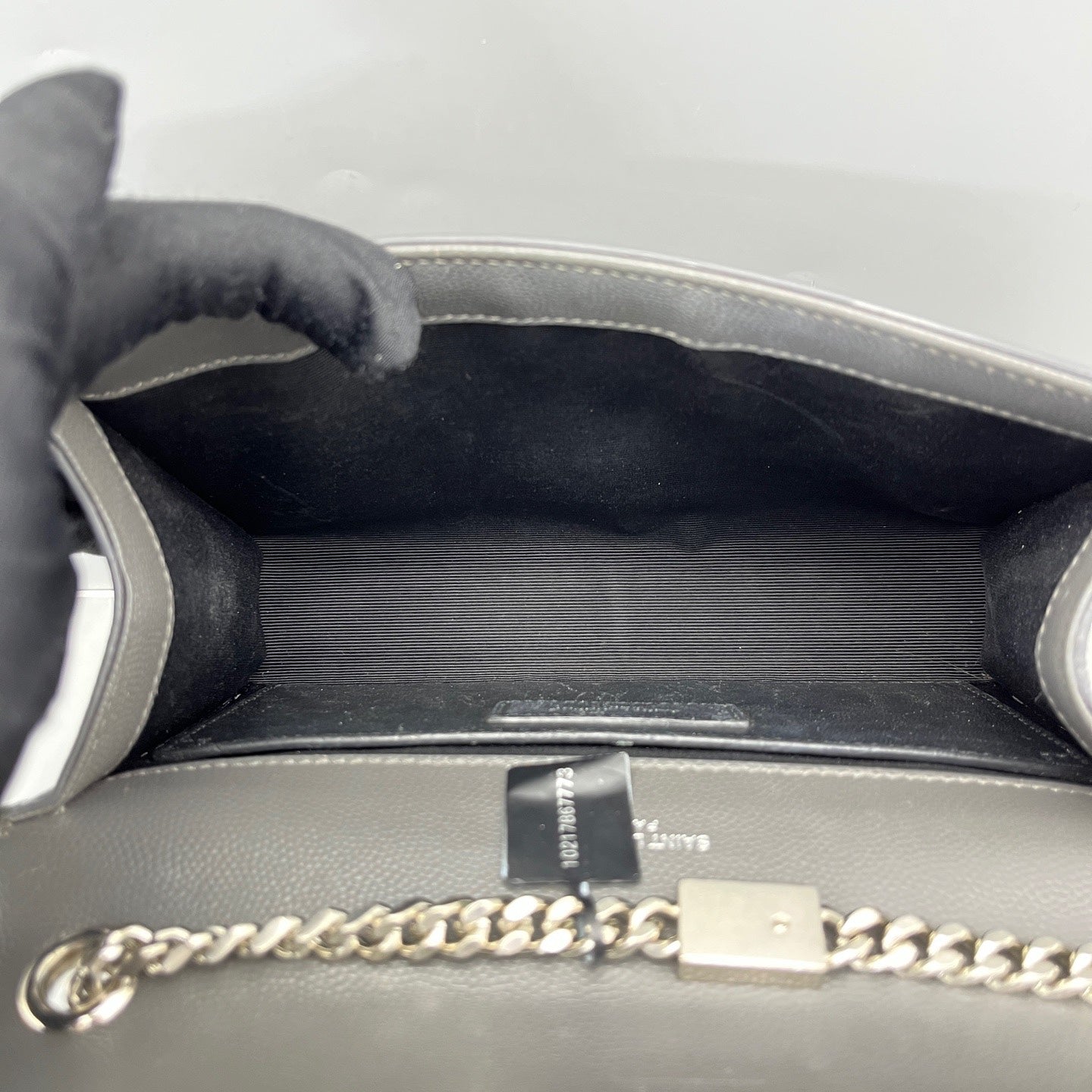 Saint Laurent - Kate Chain Wallet - Leather - Grey - (mini)