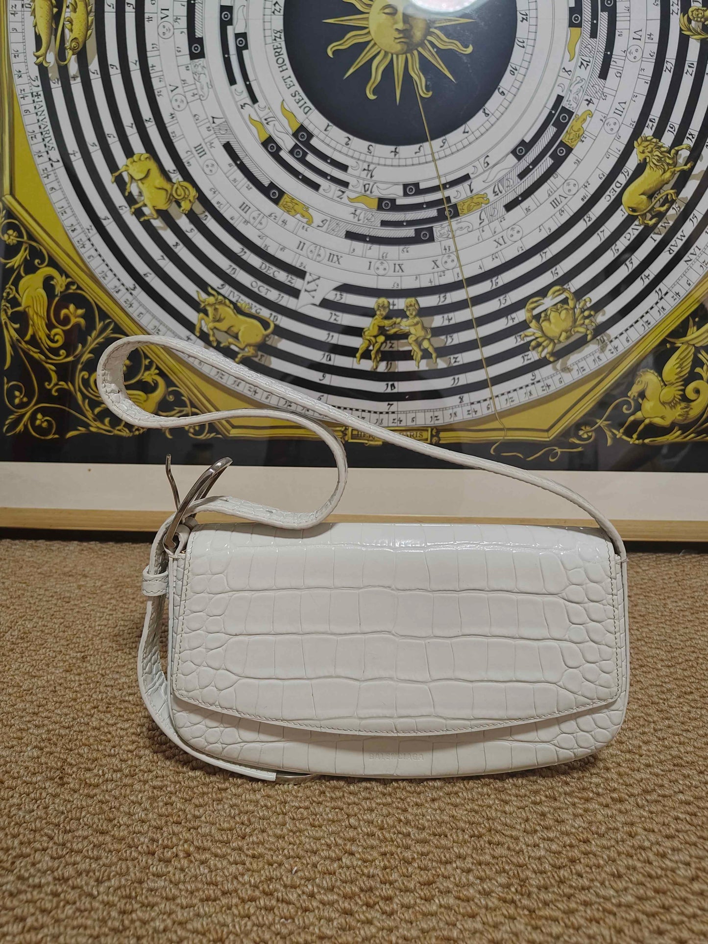 Balenciaga - Ghost Shoulder Bag - Exotic leathers - Crocodile - White - (small)