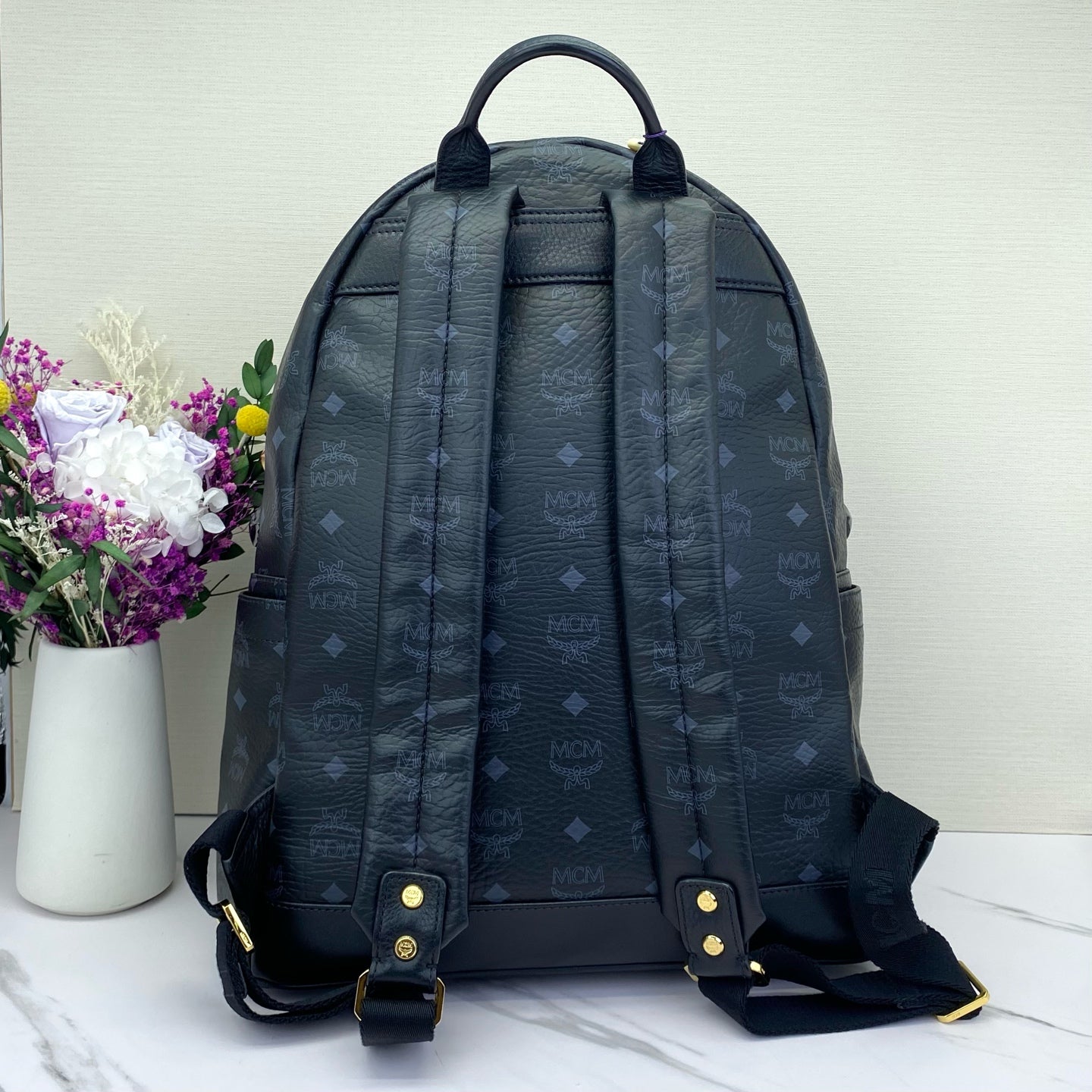 MCM - Stark Backpack - Leather - Black - (Large)
