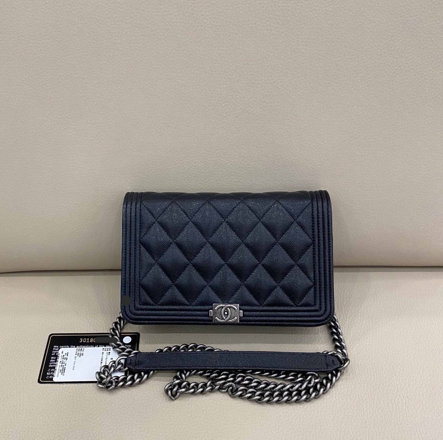 Chanel - Boy Chanel Wallet on Chain (WOC) - Caviar Leather - Black - (mini)