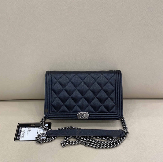 Chanel - Boy Chanel Wallet on Chain (WOC) - Caviar Leather - Black - (mini)