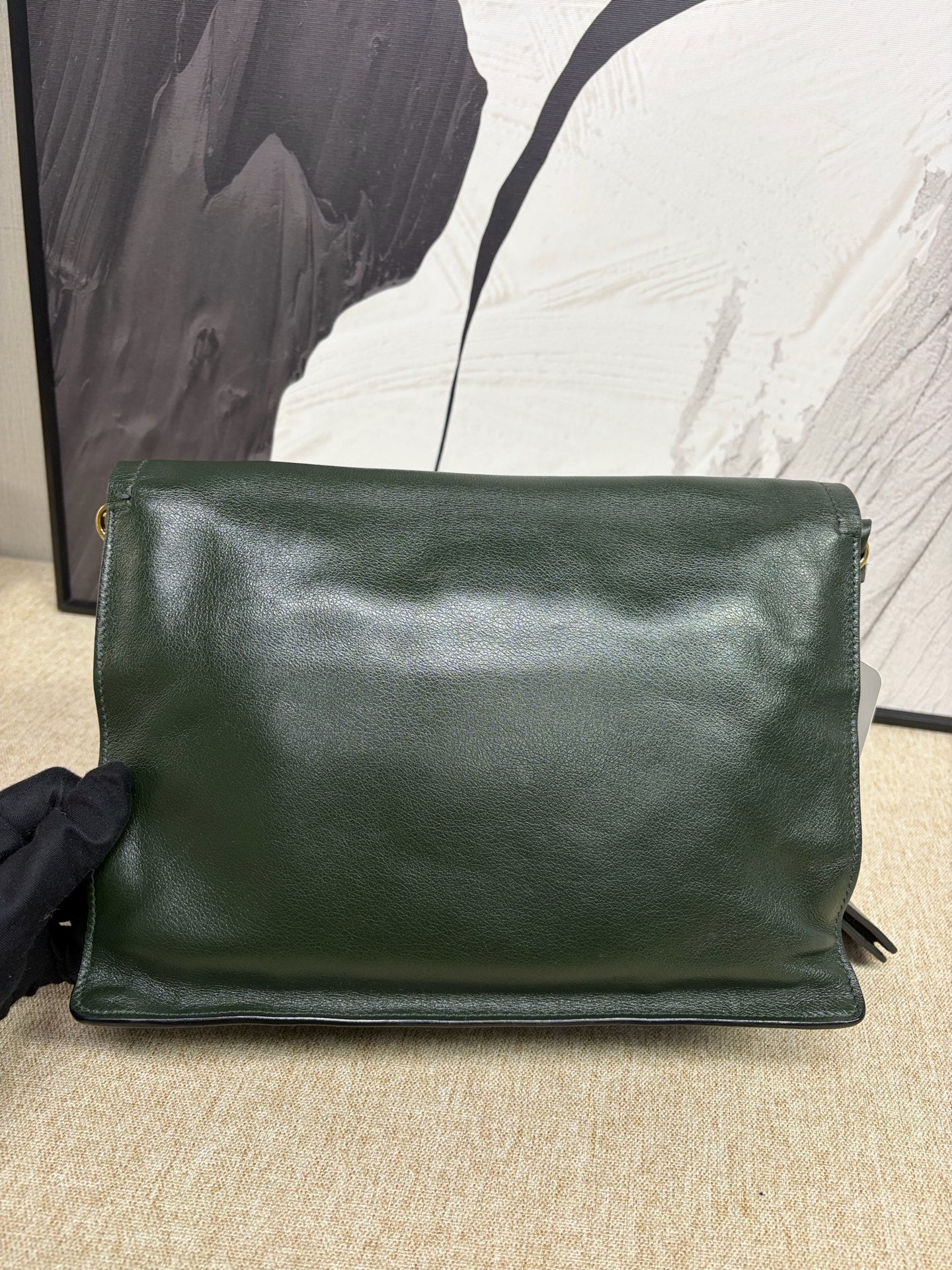 Prada - 1BD085 Glace Calf Flap Messenger Bag - Glace Calf leather - Emerald Green - (medium)