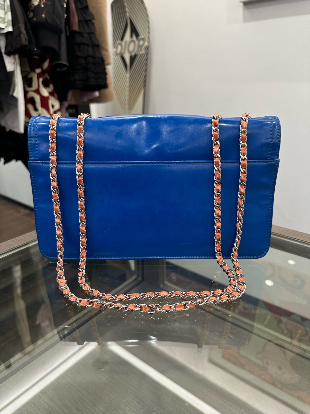 Chanel - WOC (Wallet on Chain) with Colorful Jumbo CC Logo - Patent leather - Blue - (small)