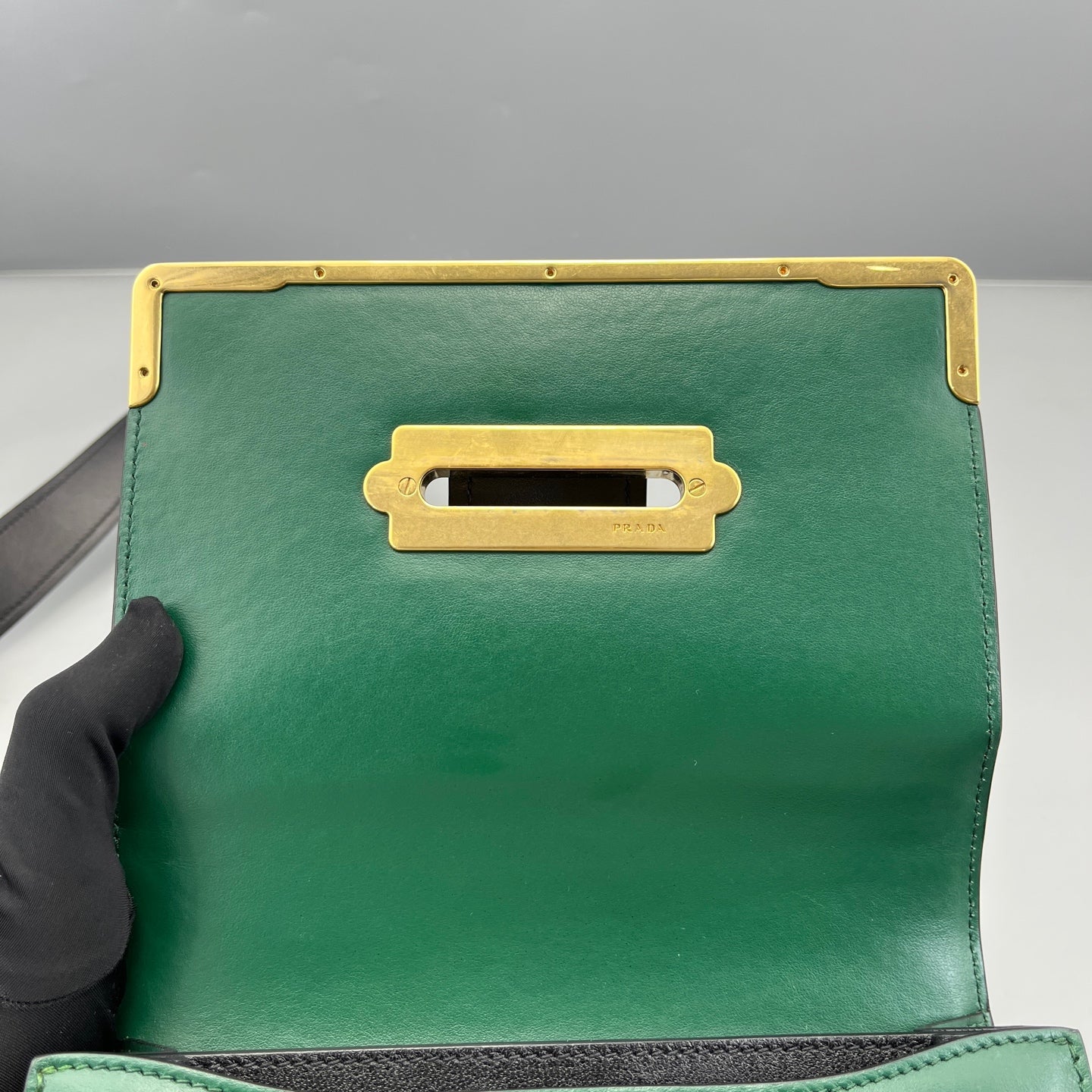 Prada - Cahier - Leather - Black and Green - (Small)