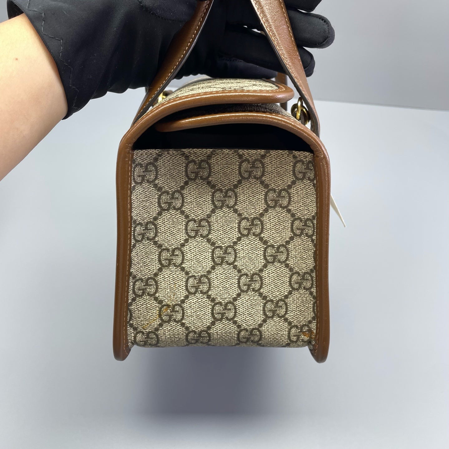 Gucci - Horsebit 1955 - Coated canvas with leather trim - Brown - (mini)
