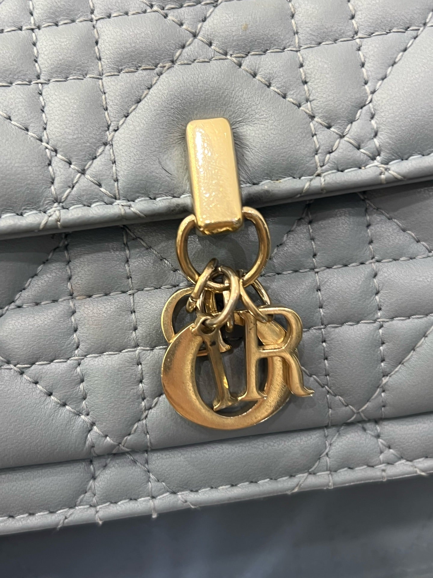 Dior - Daily Miss Lady WOC Pearl Chain Bag - Leather - Blue - (mini)