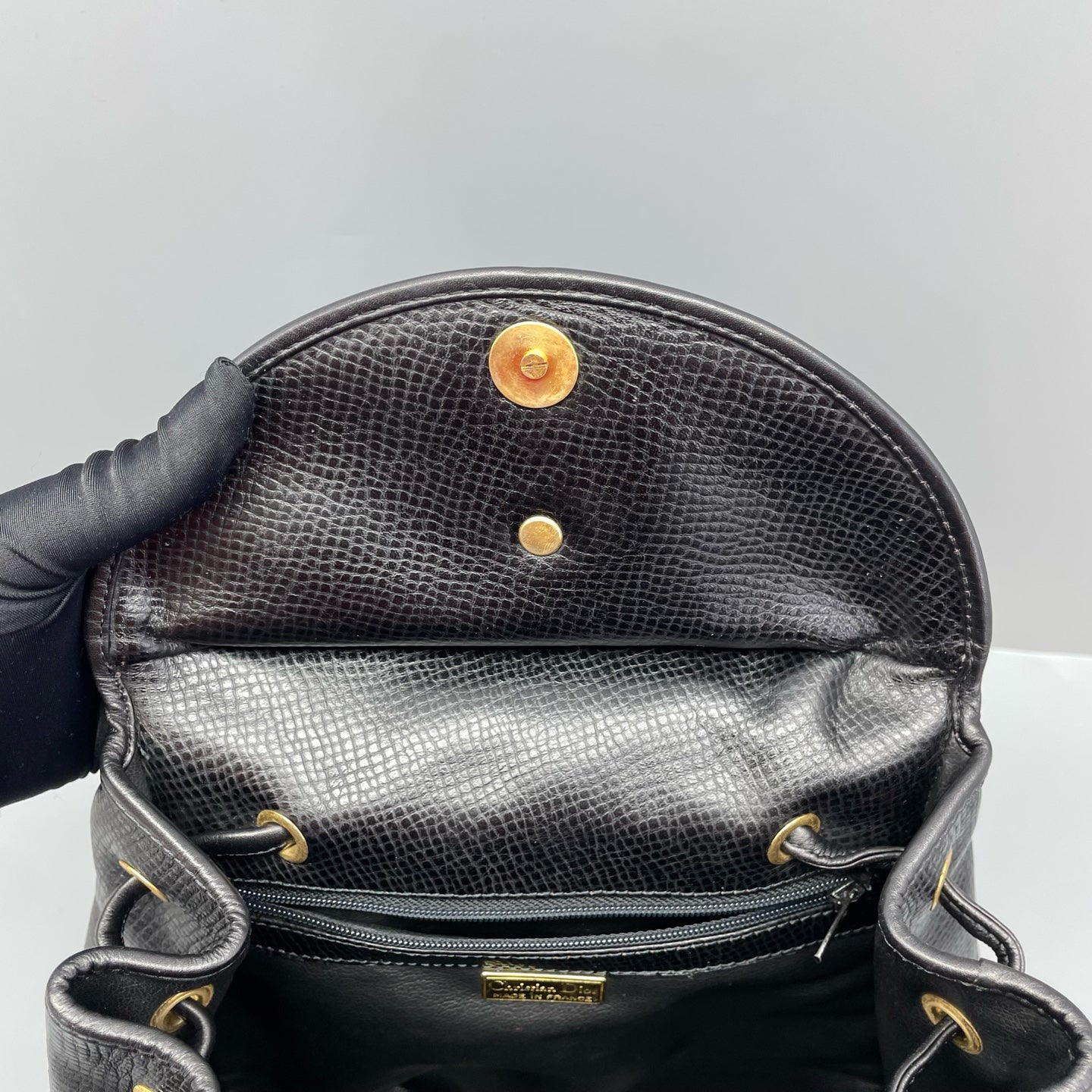Dior - Vintage CD Coin Backpack - Leather - Black - (medium)