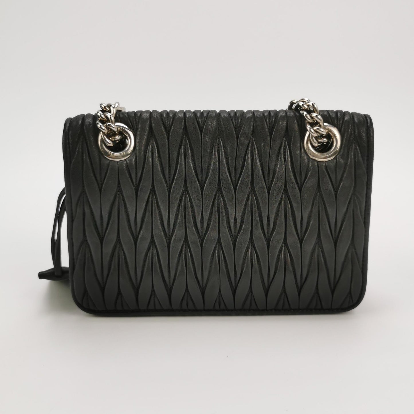 Miu Miu - Matelassé Shoulder Bag 5BD047-N88-F0002 - Lambskin leather - Black - (small)