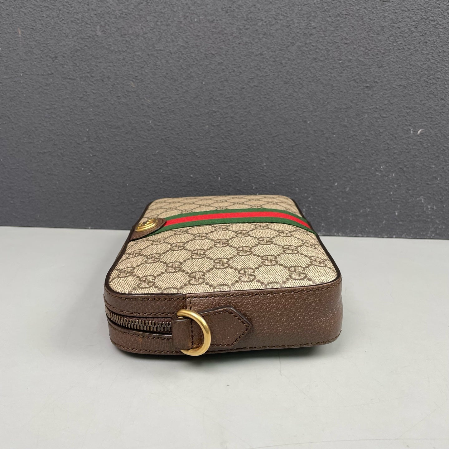 Gucci - Ophidia Small Crossbody Bag - GG Supreme canvas with textured leather trim - Beige, Brown, Green, Red - (Small)