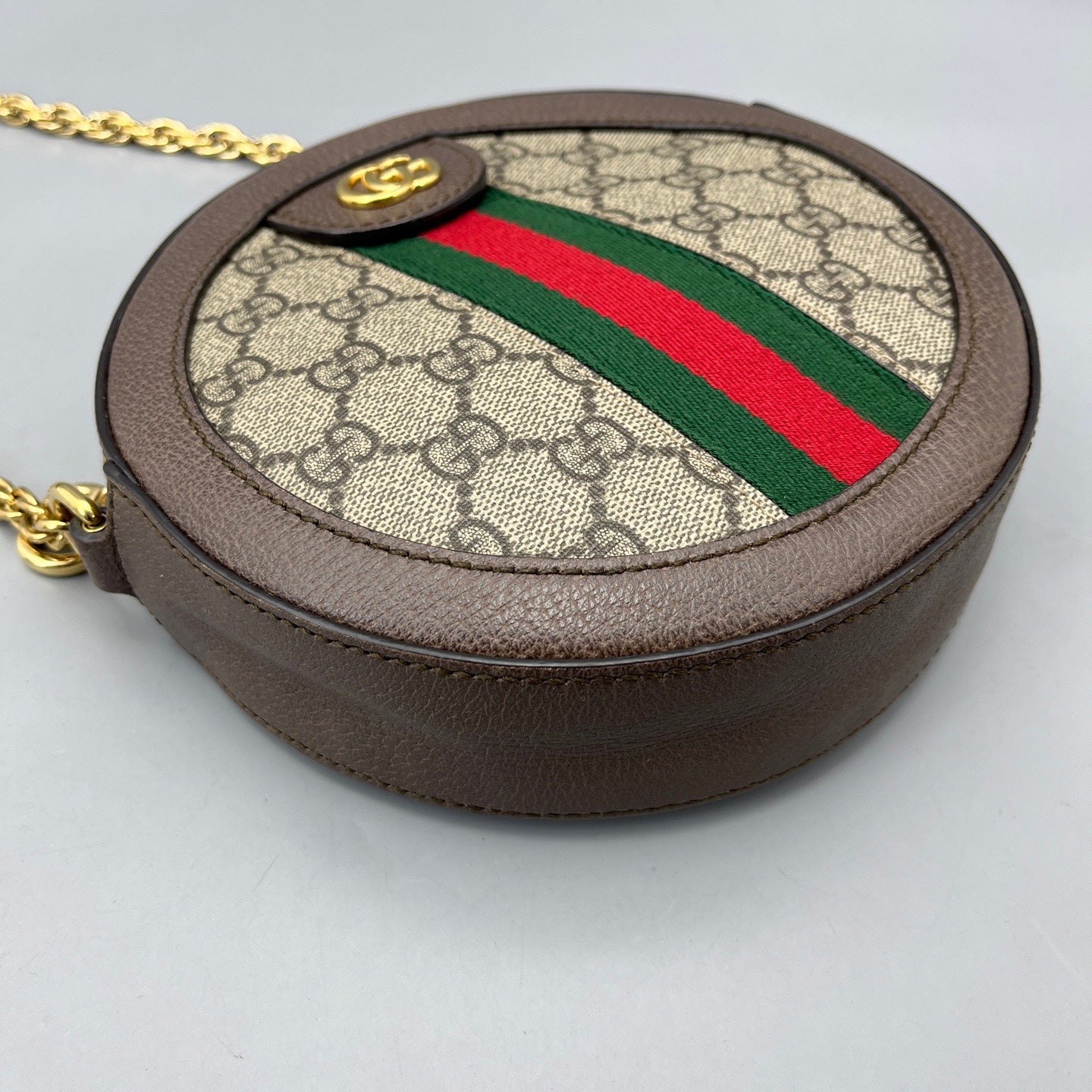 Gucci - Ophidia Round Mini Bag - GG Supreme canvas with leather trim - Brown - (mini)