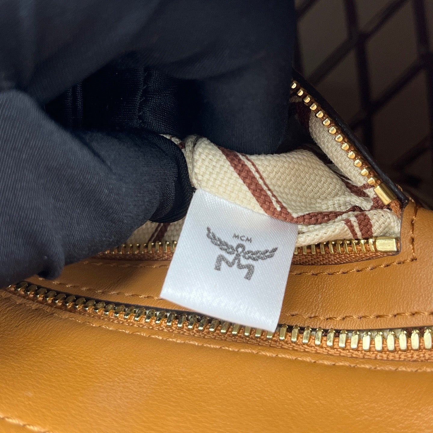 MCM - Mini Basket Tote - Visetos coated canvas with leather trim - Cognac - (mini)