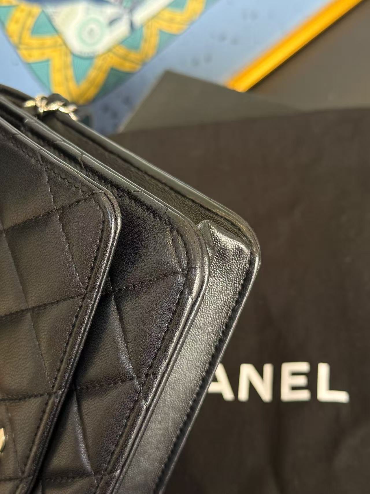 Chanel - Classic Chain Wallet (WOC) - Lambskin leather - Black - (mini)