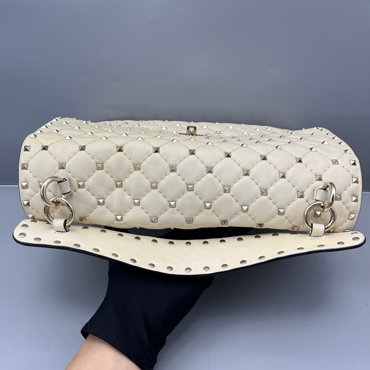 Valentino - Rockstud Messenger Bag - Leather - White - (medium)