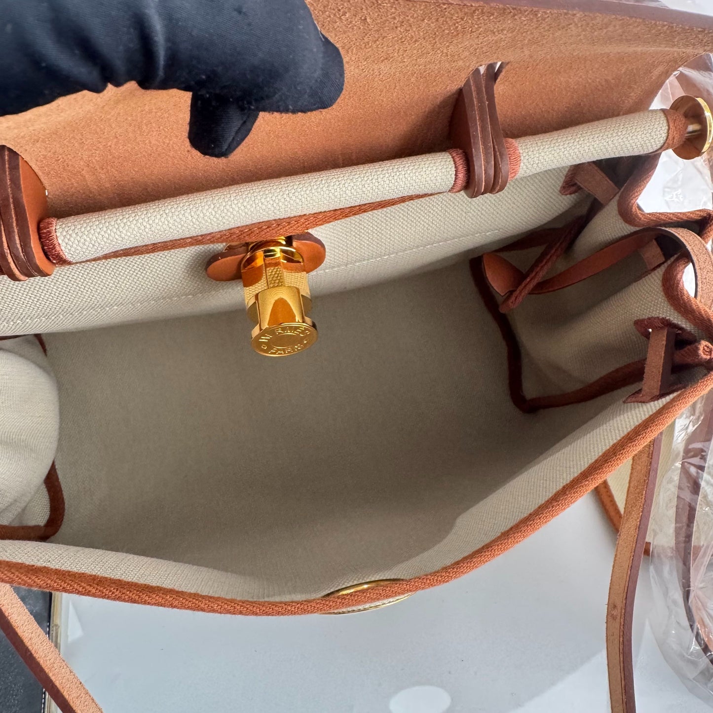 Hermes - Herbag Zip 31 Retourne - Canvas and Leather - Beige and Brown with Gold-Tone Hardware - (Medium)