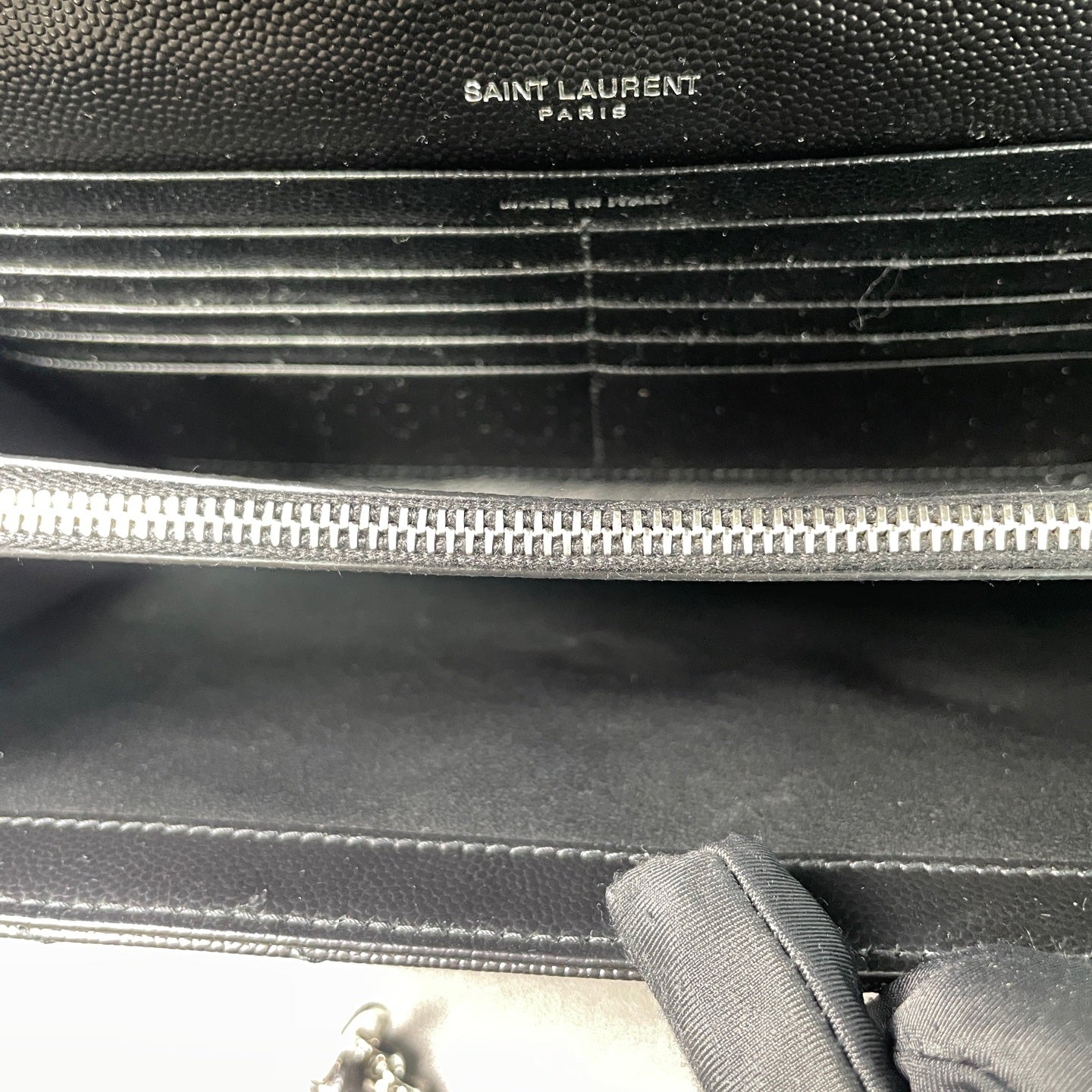 Saint Laurent - Envelope Wallet on Chain (WOC) - Caviar leather - Black - (mini)