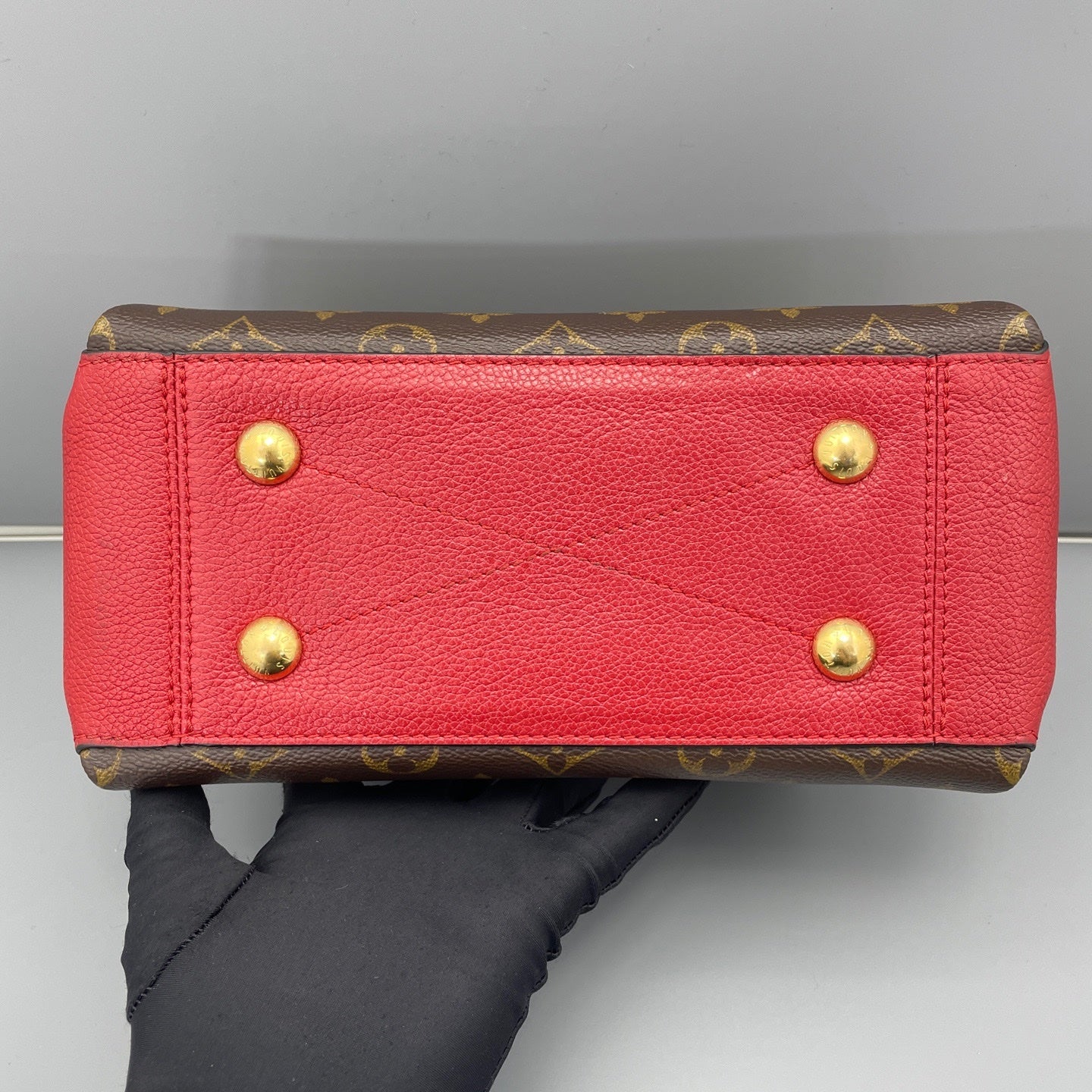 Louis Vuitton - Sûrene BB - Monogram coated canvas with grained leather trim - Monogram Brown and Red - (small)