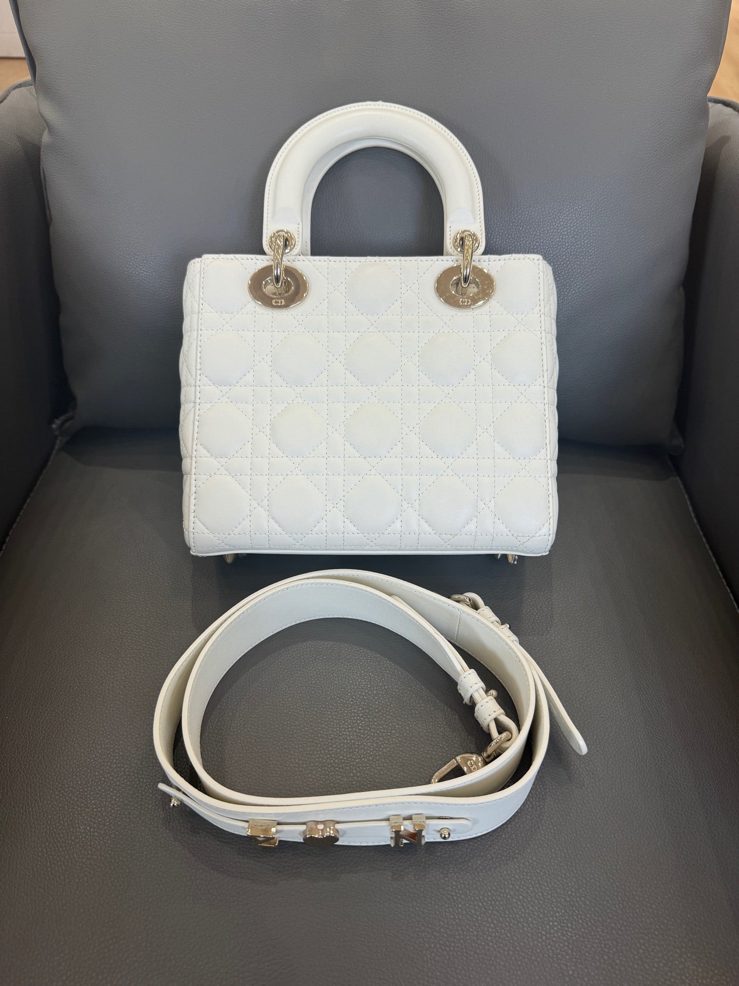 Dior - Lady Dior - Leather - White - (small)