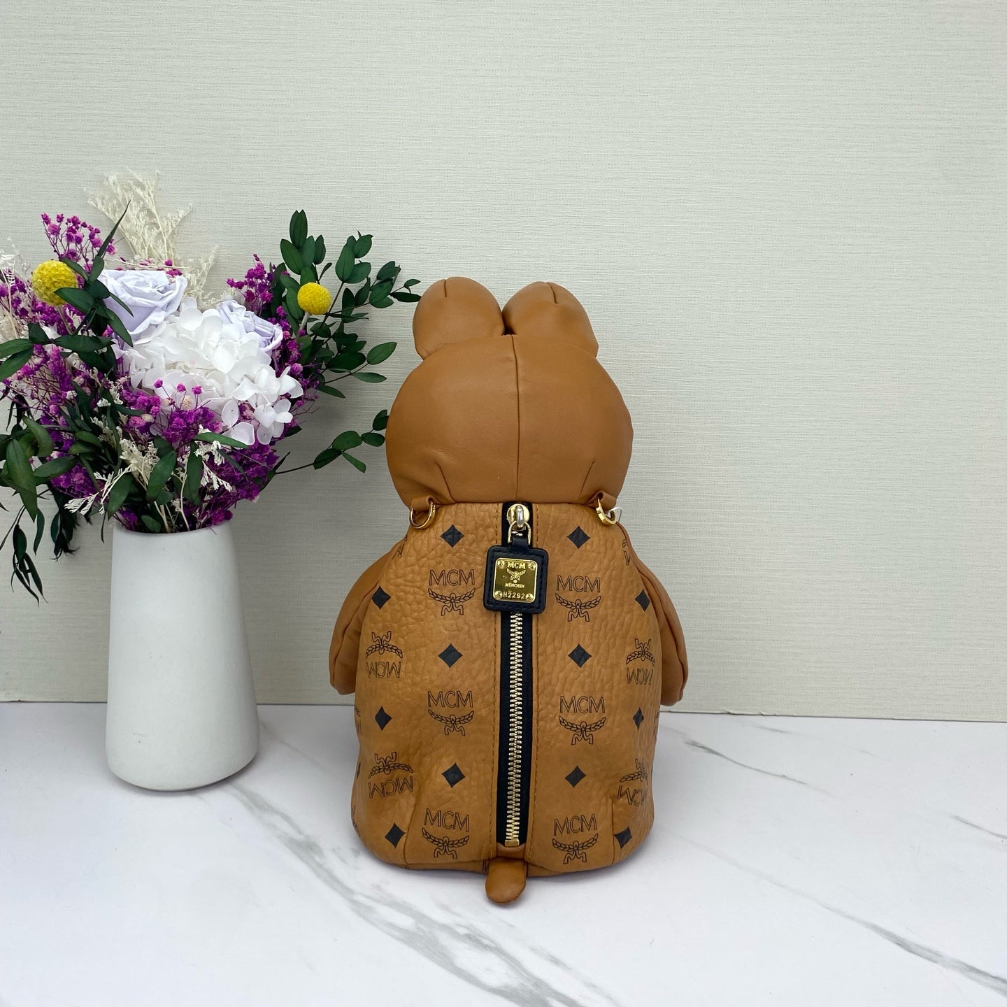 MCM - Rabbit Doll Crossbody Bag - Visetos coated canvas and leather - Brown - (mini)