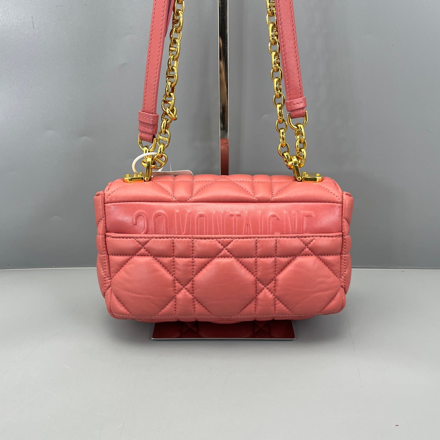 Dior - Caro Puff Chain Bag - Calfskin leather - Coral Pink with Gold-Tone Hardware - (mini)