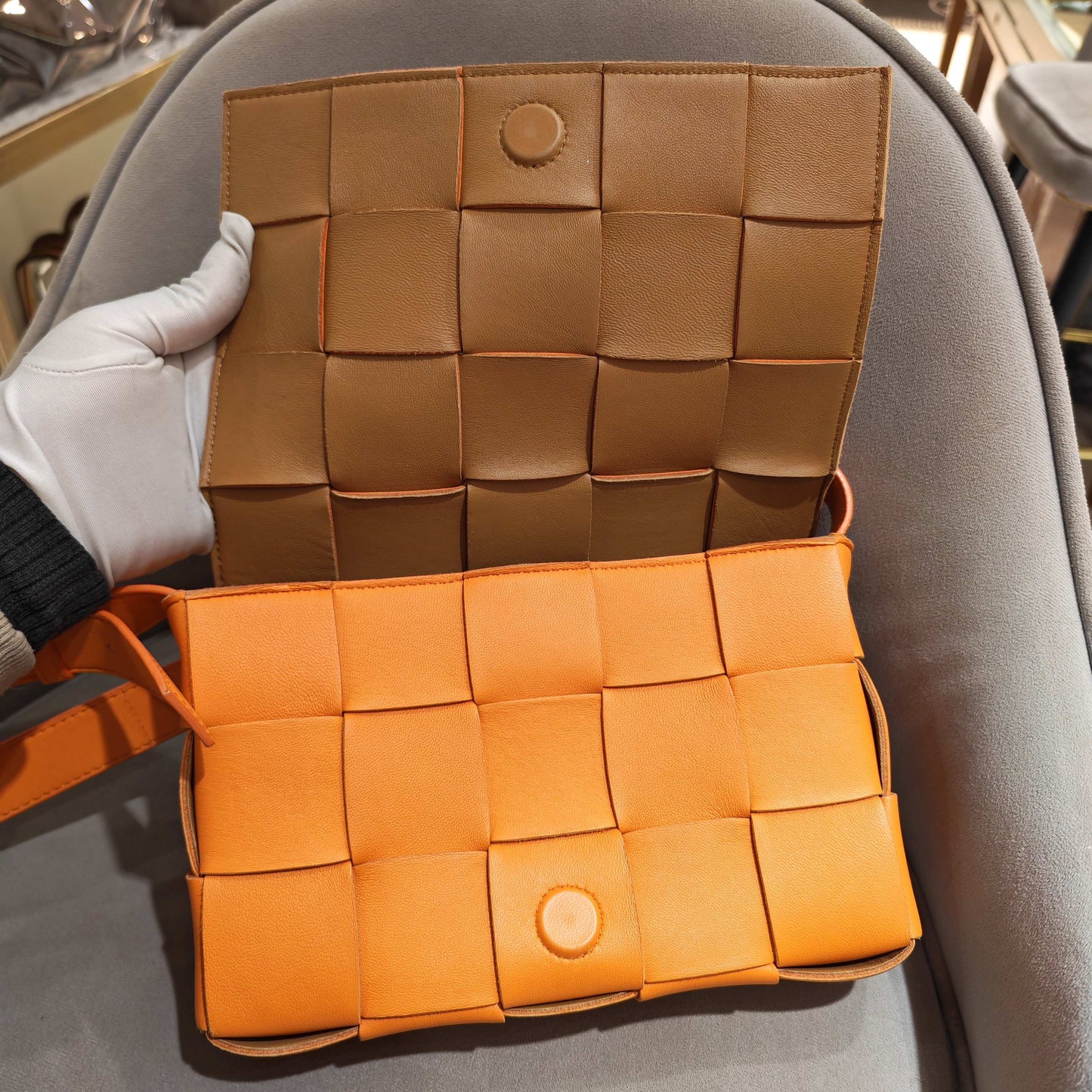 Bottega Veneta - Cassette - Lambskin leather - Orange - (small)