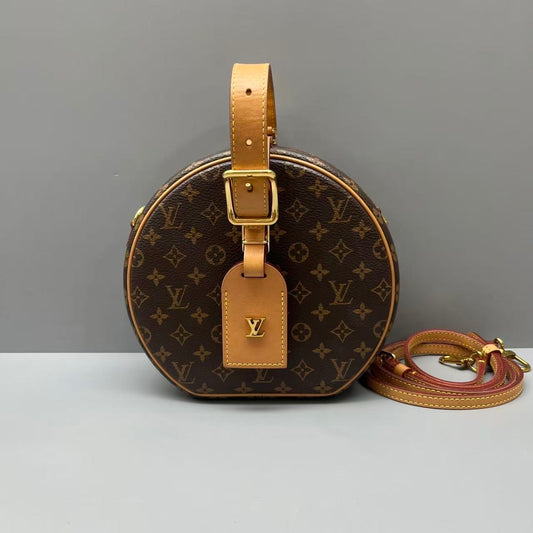 Louis Vuitton - Petite Boite Chapeau - Monogram coated canvas with Vachetta leather trim - Brown - (mini)