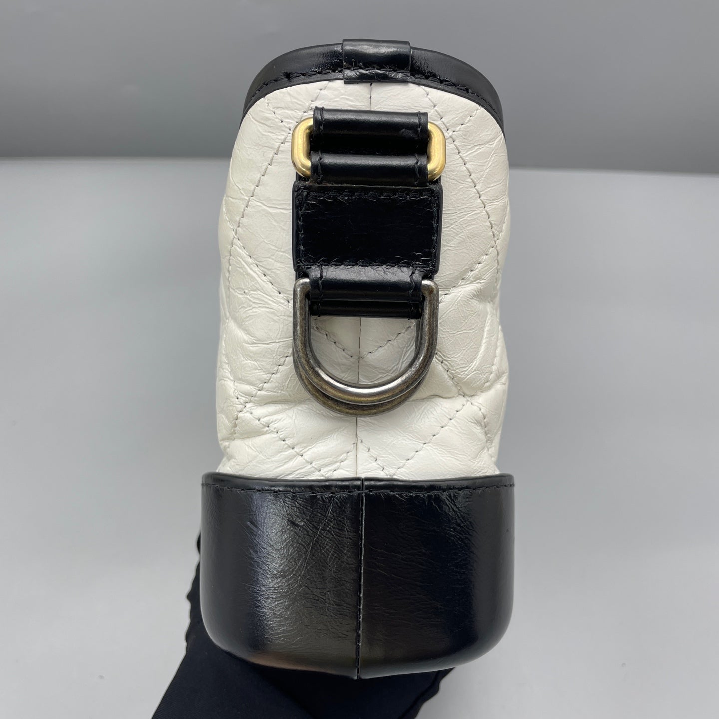 Chanel - Gabrielle Hobo Bag (Small) - Distressed calfskin leather and smooth calfskin leather - Black and White - (Small)