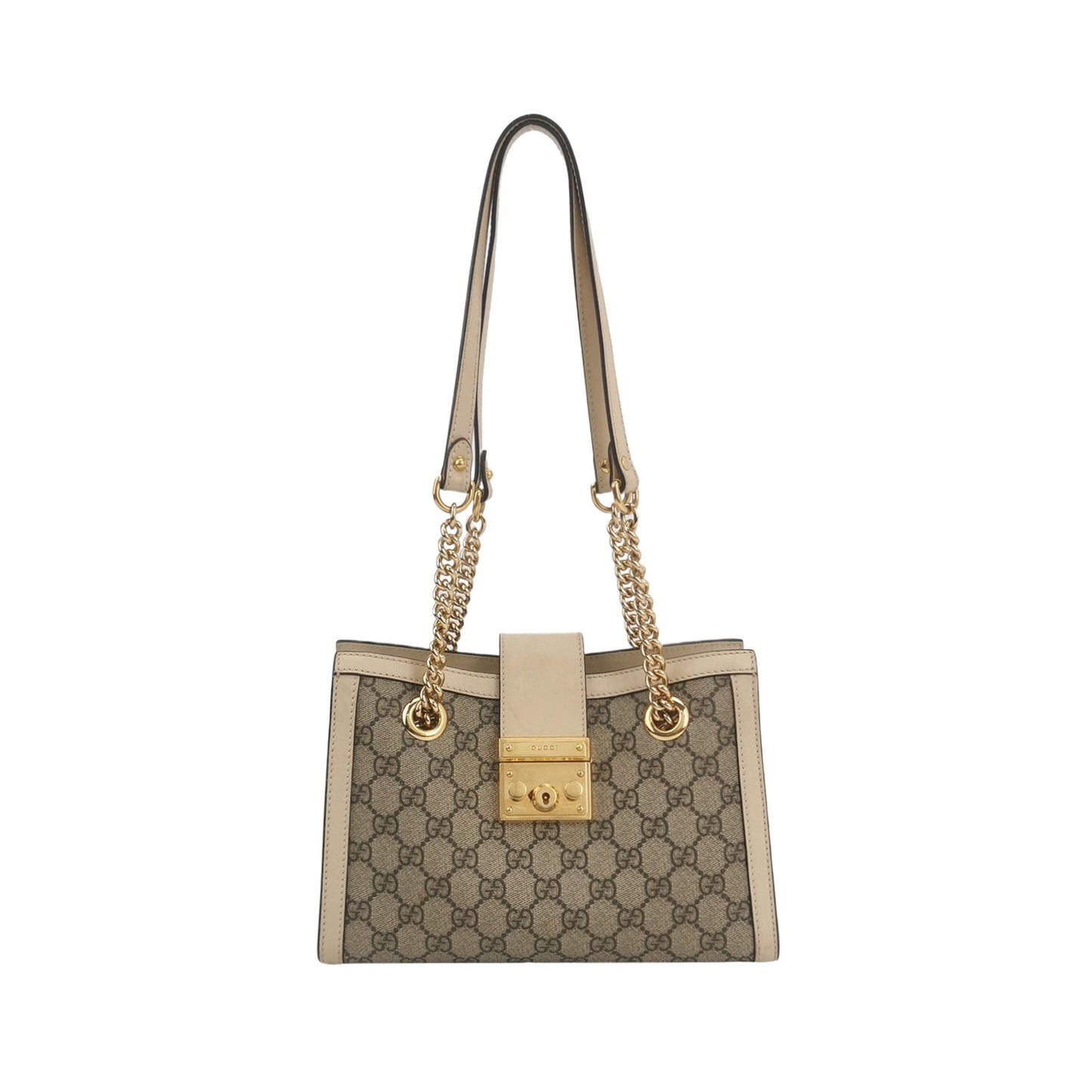 Gucci - Padlock Small Shoulder Bag - GG Supreme canvas with leather trim - Beige - (Small)