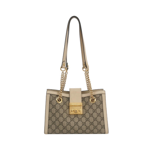 Gucci - Padlock Small Shoulder Bag - GG Supreme canvas with leather trim - Beige - (Small)