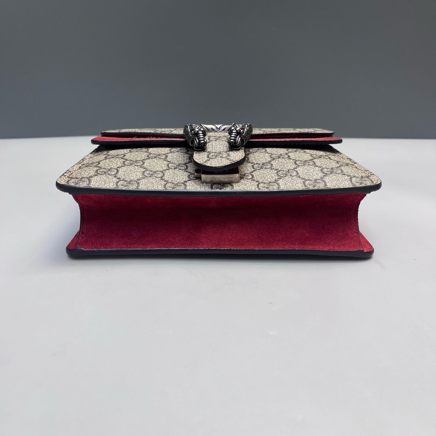 Gucci - Dionysus Mini Chain Bag - GG Supreme canvas with Suede - Beige with Red accents - (mini)