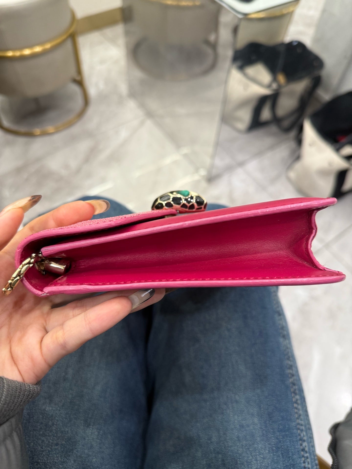 Bvlgari - Serpenti Forever Chain Bag - Exotic leathers - Stingray and Leather - Pink - (small)
