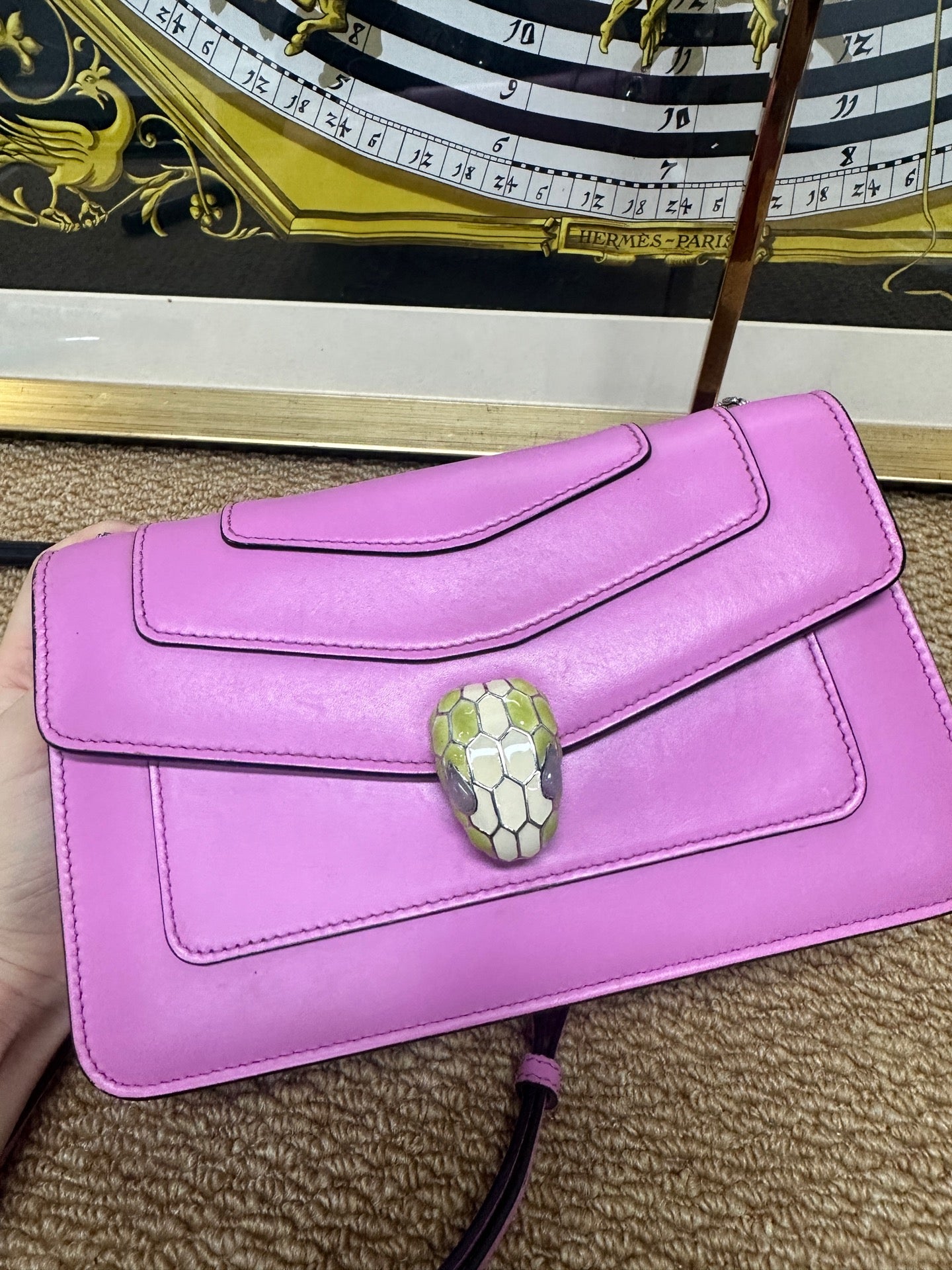 Bvlgari - Serpenti Forever Wallet on Chain - Smooth calfskin leather - Pink - (mini)