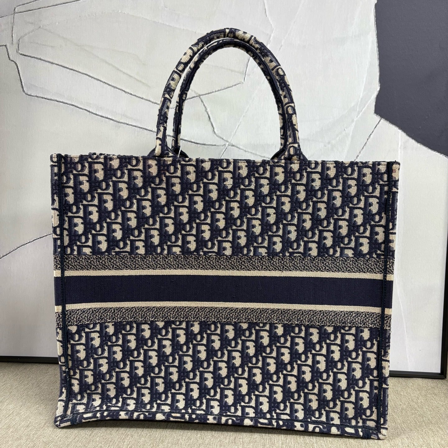 Dior - Book Tote - Embroidered canvas - Blue - (Large)