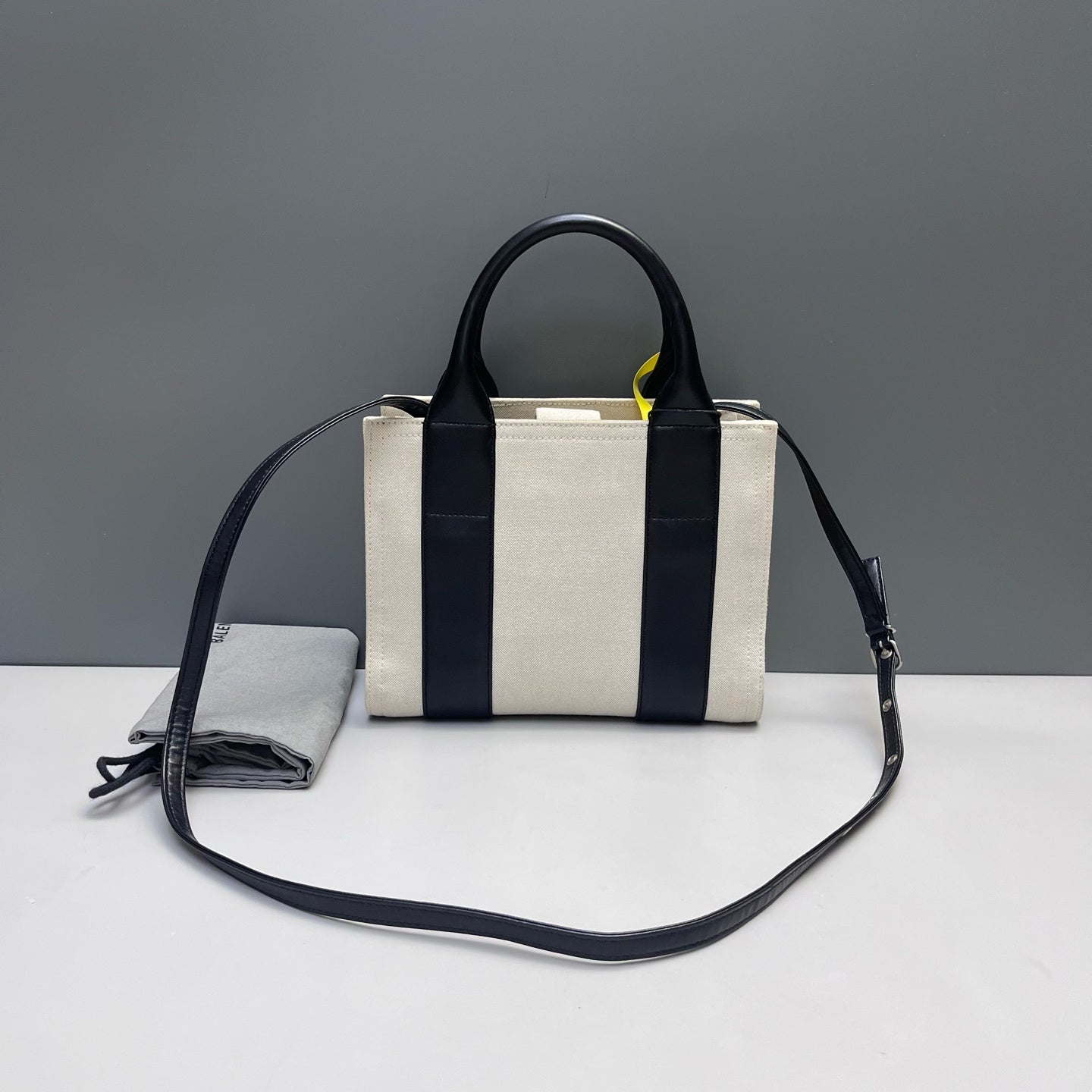 Balenciaga - Navy Cabas XS - Canvas and Leather - Off-white and Black - (small)
