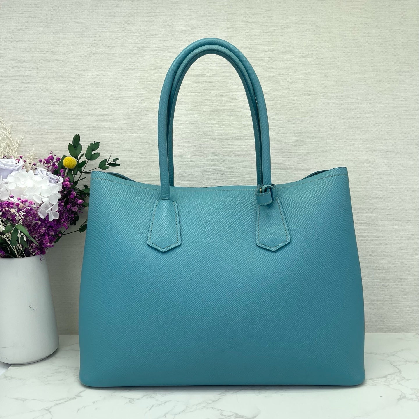 Prada - Double - Saffiano leather - Teal Blue - (medium)