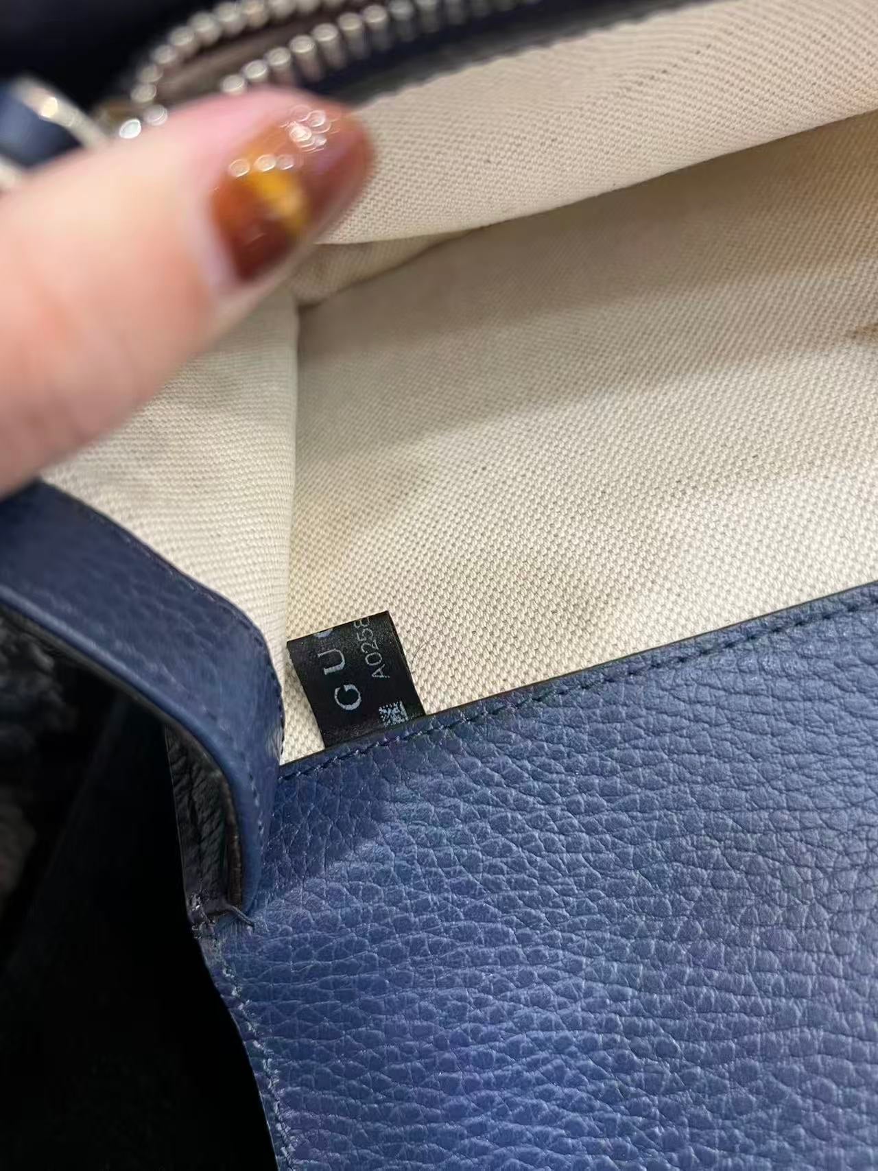 Gucci - Dionysus Shoulder Bag - Grained leather - Navy - (small)