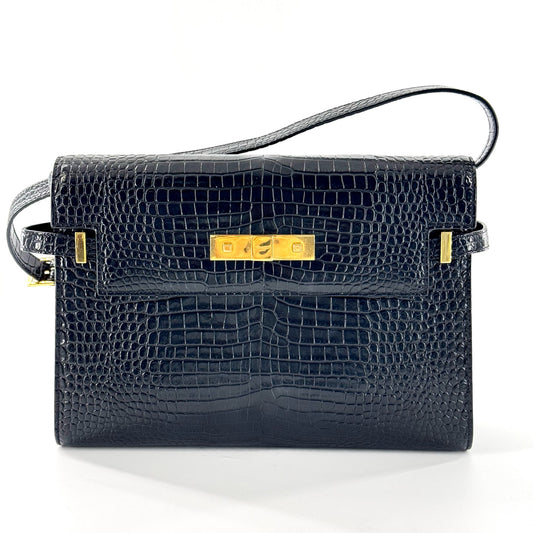Saint Laurent - Manhattan - Crocodile-embossed leather - Black - (medium)