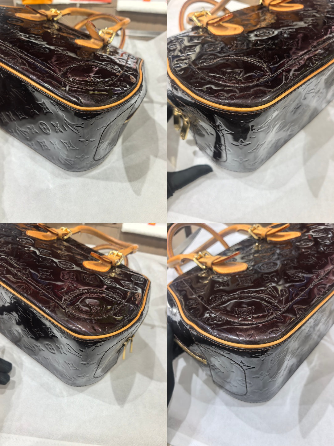 Louis Vuitton - Summit Bowling Bag - Patent leather and Vachetta leather - Burgundy - (Medium)