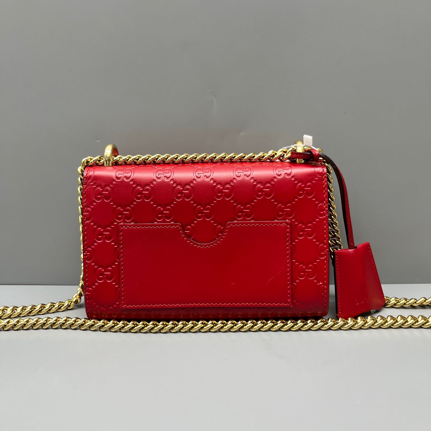 Gucci - Padlock Chain Bag - Embossed leather - Red - (mini)