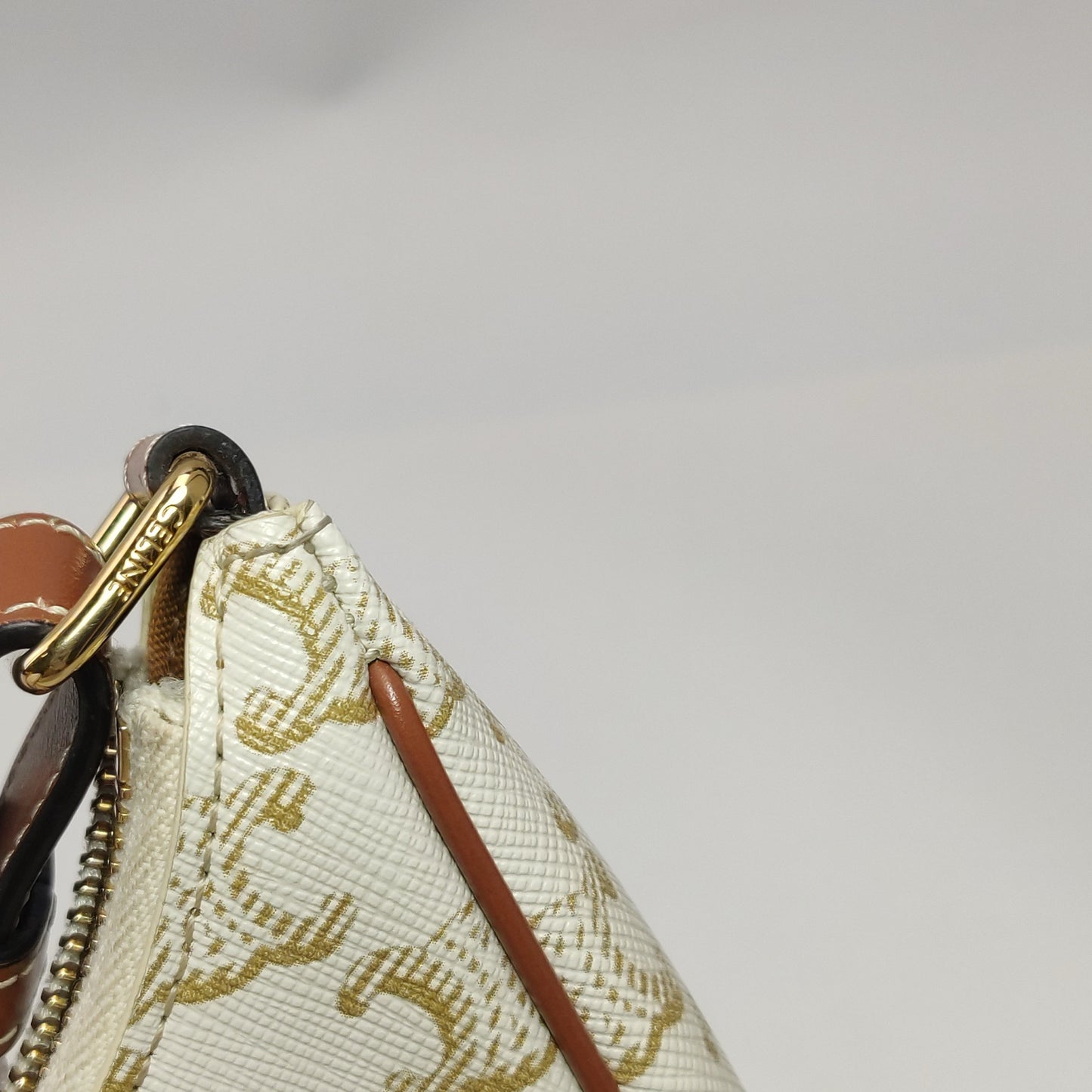 Celine - AVA - Coated canvas with leather trim - White - (Small)