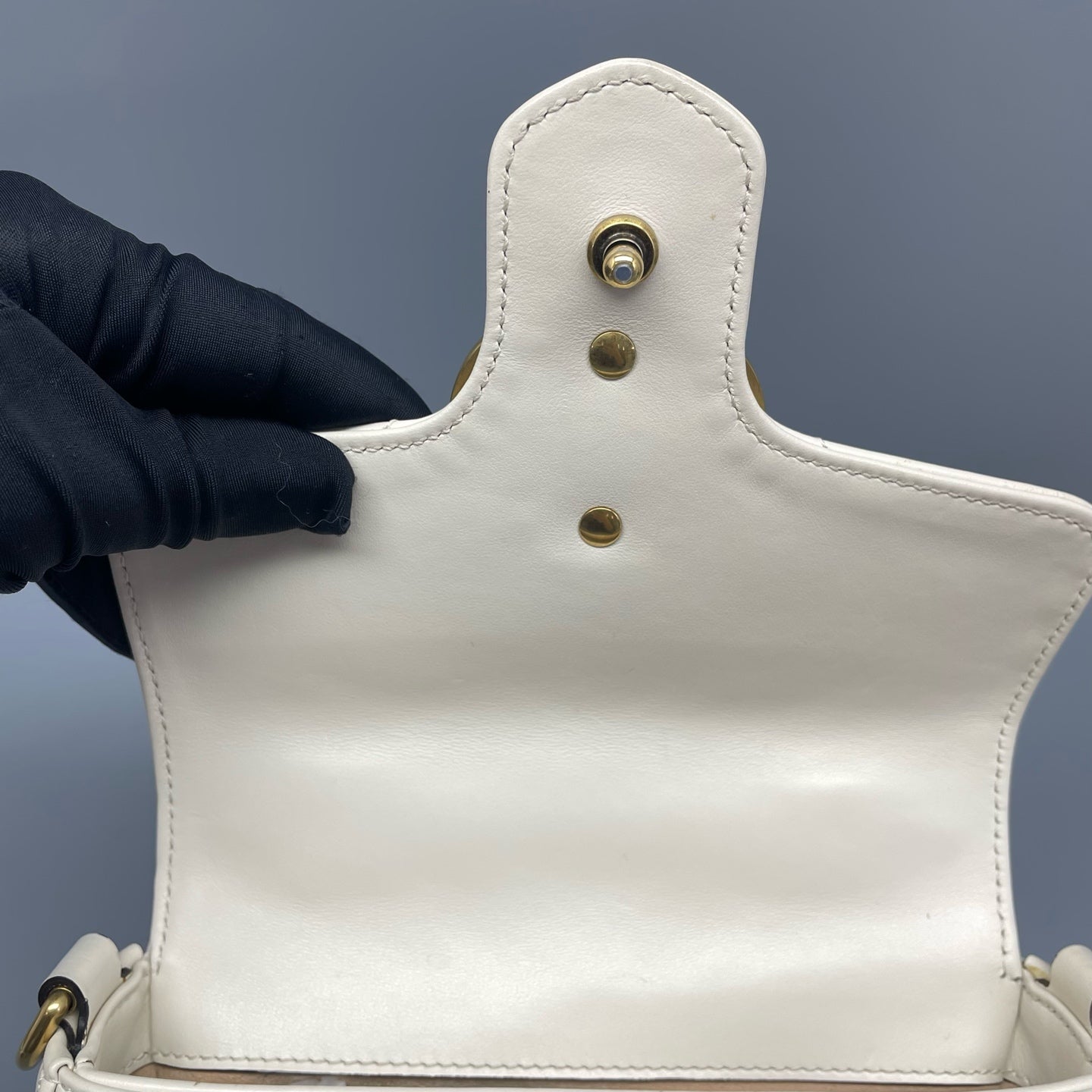 Gucci - GG Marmont Mini Top Handle Bag - Leather - White - (mini)