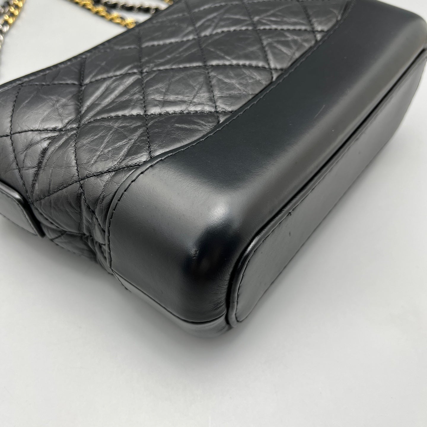 Chanel - Gabrielle Hobo Bag - Aged calfskin leather and smooth calfskin leather - Black - (Small)