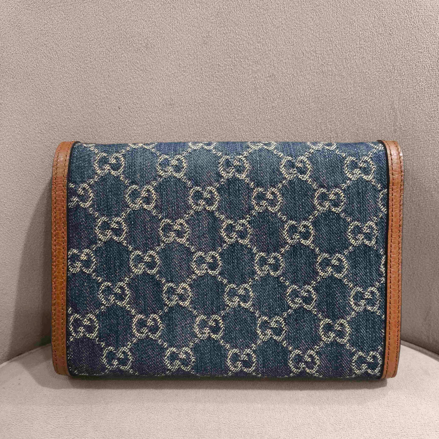Gucci - Dionysus - Blue denim and brown grained leather - Blue with brown trim - (mini)