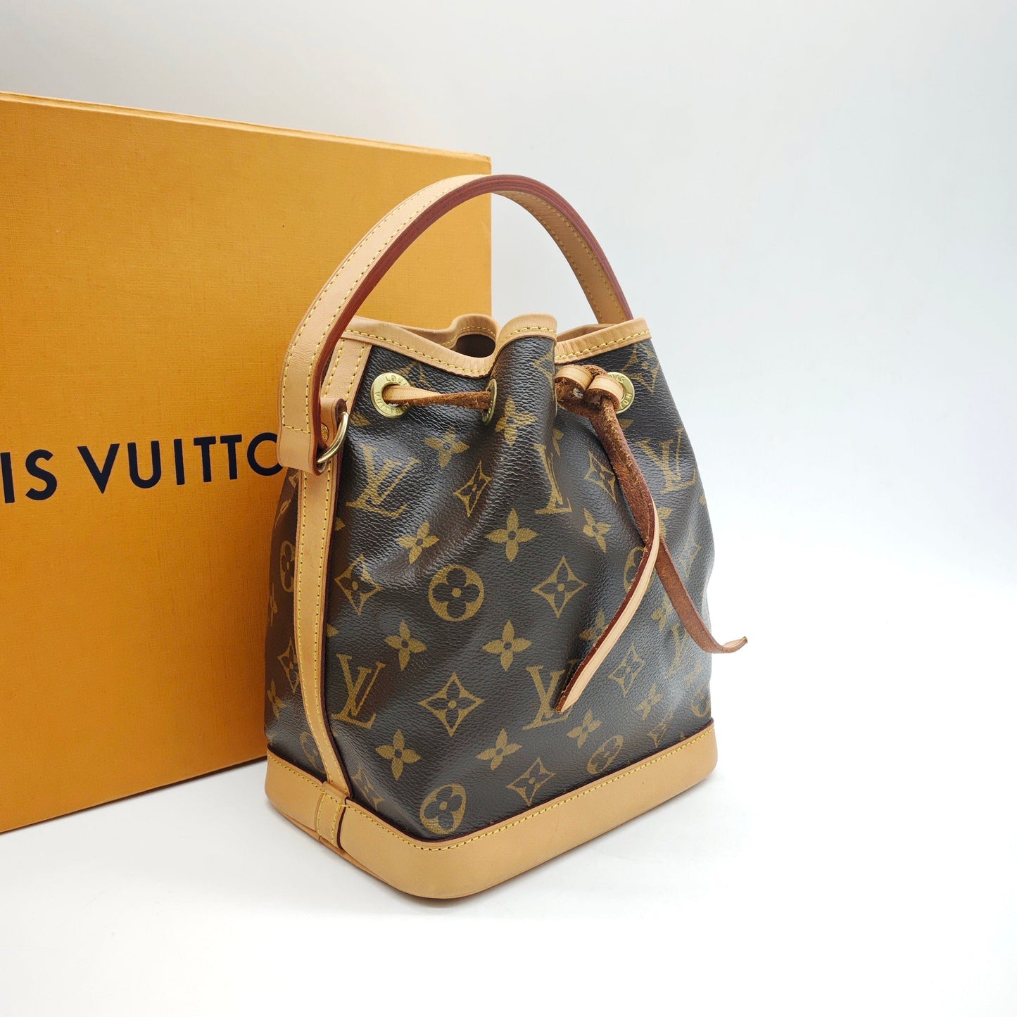 Louis Vuitton - Mini Noé - Monogram coated canvas with natural cowhide leather (Vachetta) trim - Brown - (mini)