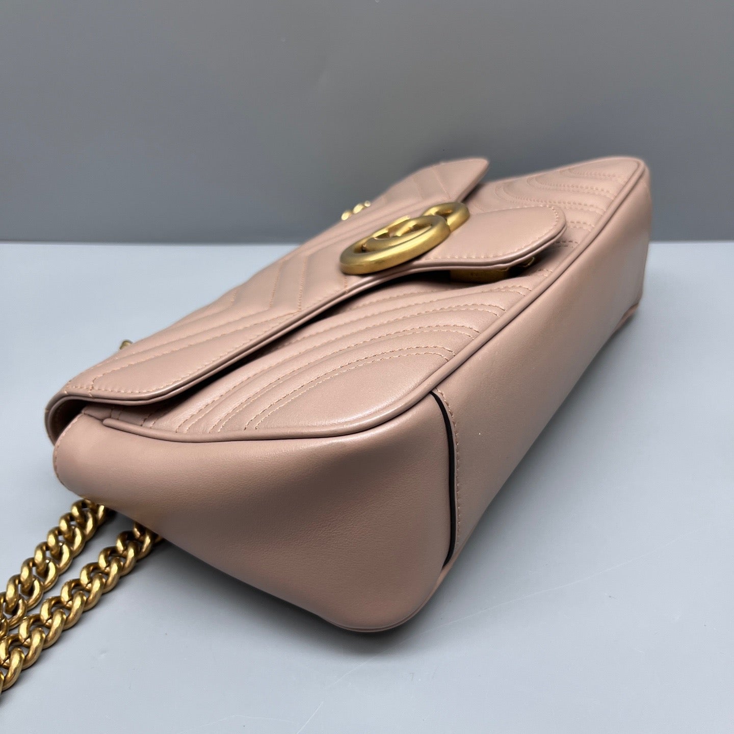 Gucci - GG Marmont Matelassé Shoulder Bag - Leather - Beige - (medium)
