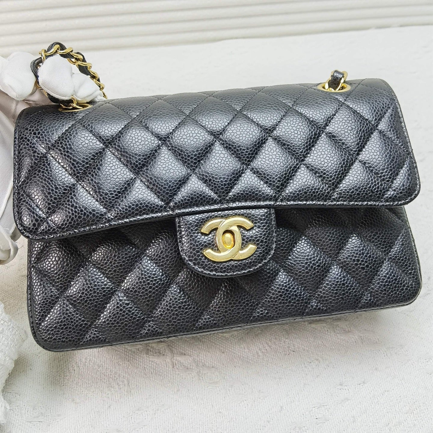 Chanel - Classic Flap Bag - Caviar leather - Black - (Small)