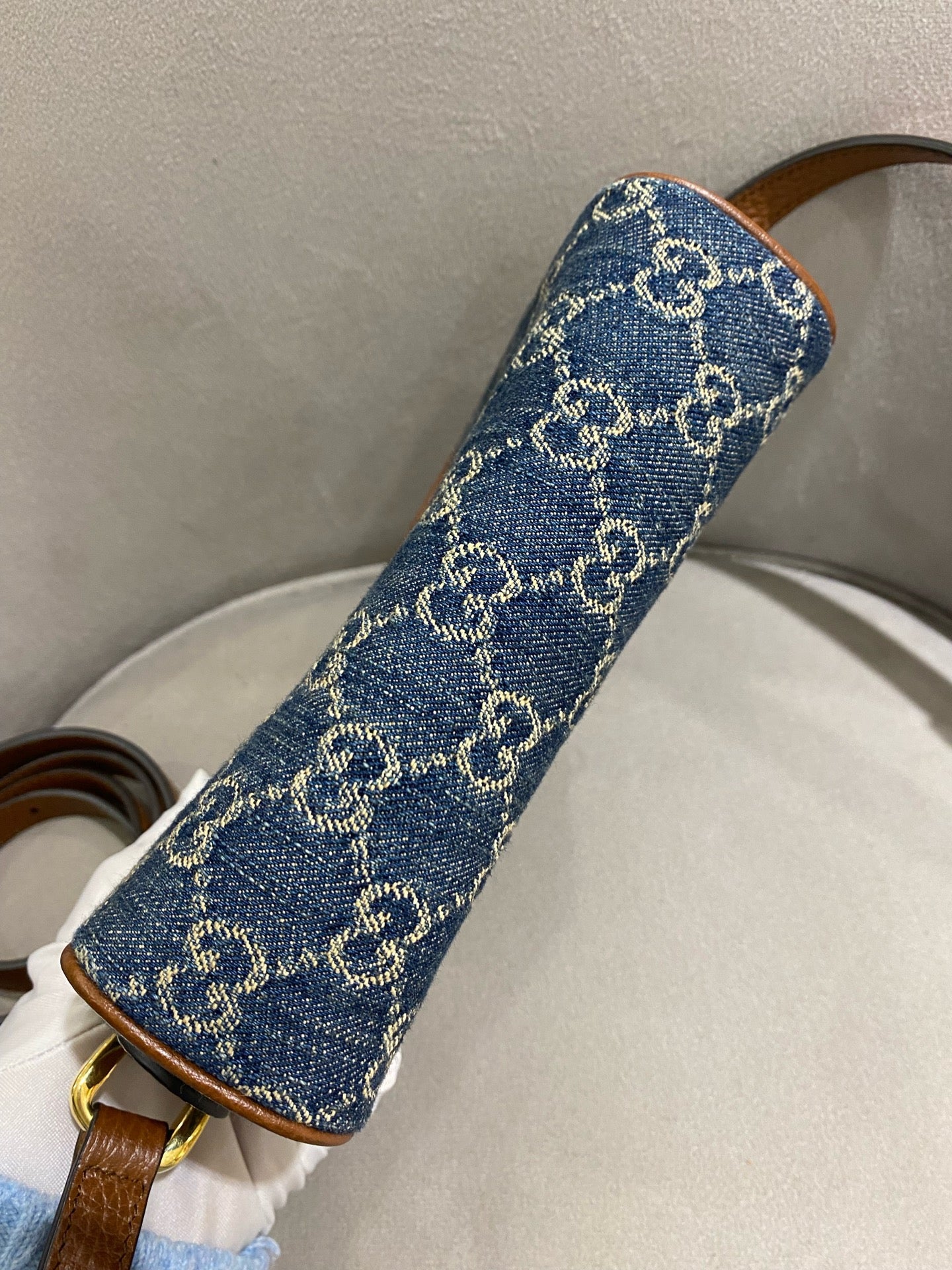 Gucci - Denim Camera Bag - Denim and Leather - Blue and Brown - (small)